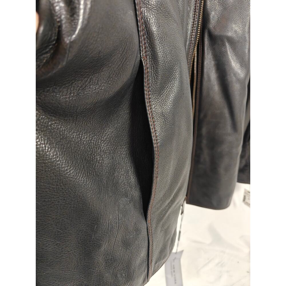 Mens Marc New York Leather Jacket Black 4XLT - Picture 2 of 11